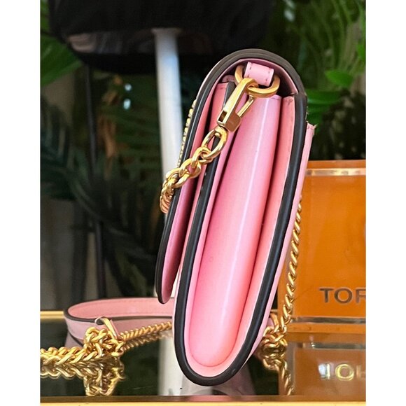 TORY BURCH PINK PATENT LEATHER EMERSON SHOULDER BAG - Picture 2 of 10